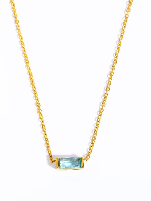 18K Gold Plated Titanium Birthstone Necklace
