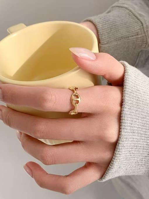 18K Gold Plated Linked Together Ring