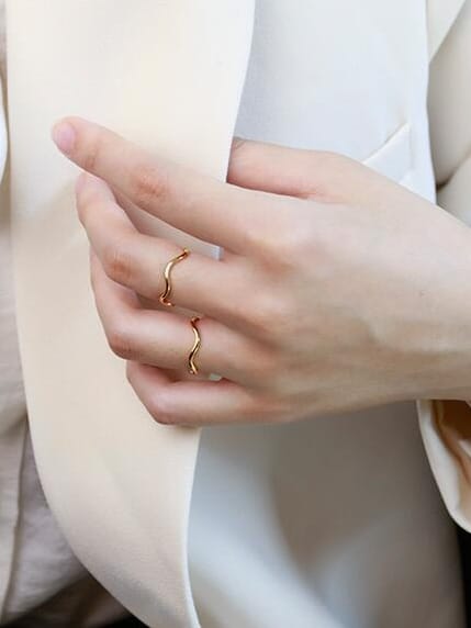 18K Gold Plated Ondulé Ring