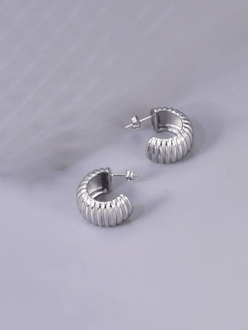 18K Gold Plated Italian Chunky Ribbed Earrings