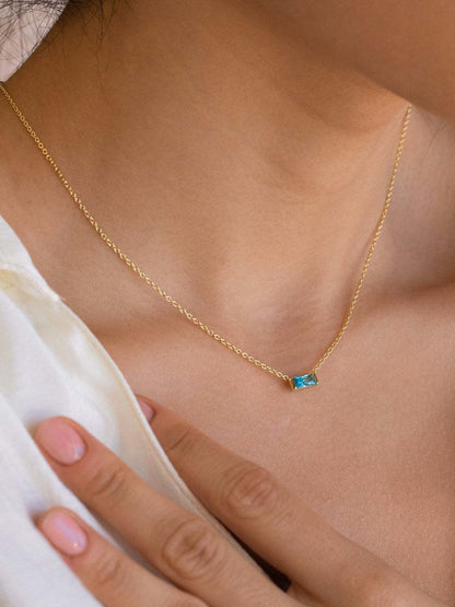 18K Gold Plated Titanium Birthstone Necklace