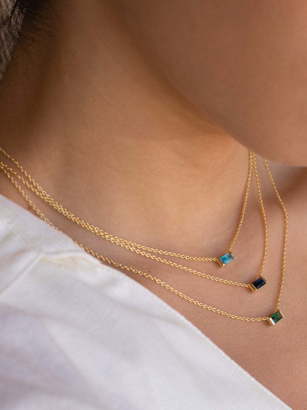 18K Gold Plated Titanium Birthstone Necklace