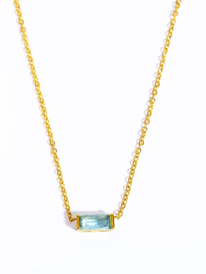 18K Gold Plated Titanium Birthstone Necklace