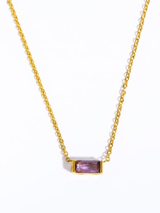 18K Gold Plated Titanium Birthstone Necklace