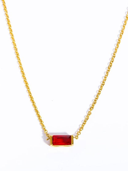 18K Gold Plated Titanium Birthstone Necklace