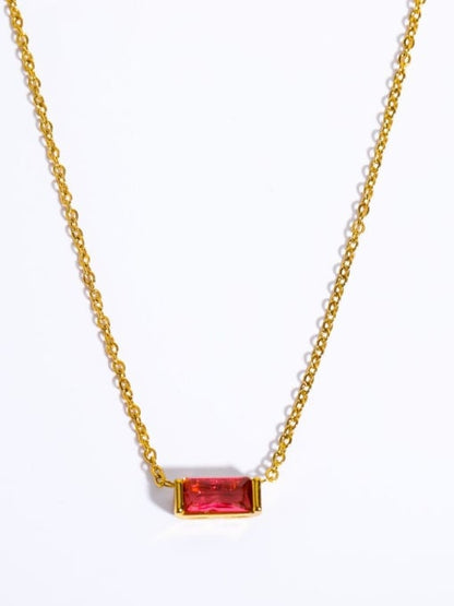 18K Gold Plated Titanium Birthstone Necklace