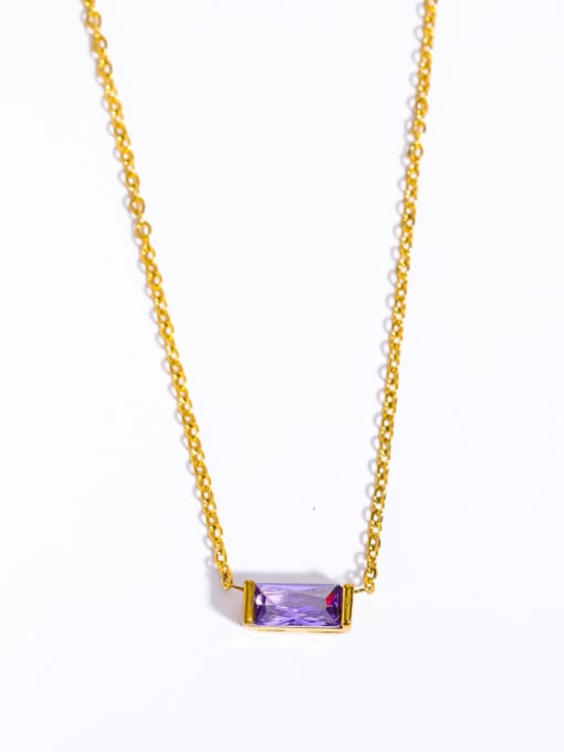 18K Gold Plated Titanium Birthstone Necklace