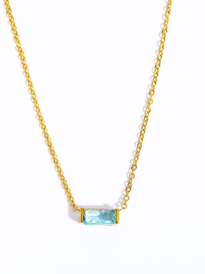 18K Gold Plated Titanium Birthstone Necklace