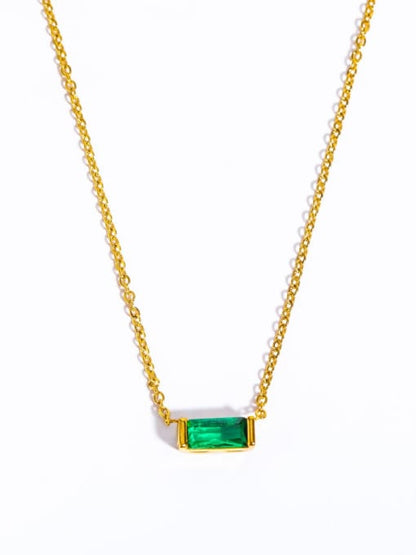 18K Gold Plated Titanium Birthstone Necklace