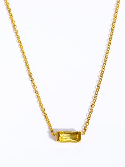 18K Gold Plated Titanium Birthstone Necklace