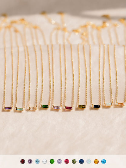 18K Gold Plated Titanium Birthstone Necklace