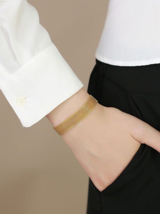 18K Gold Plated Titanium Mesh Bracelet