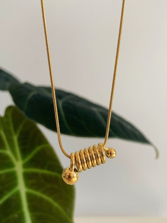 18K Gold Plated Titanium Loop Knot Necklace