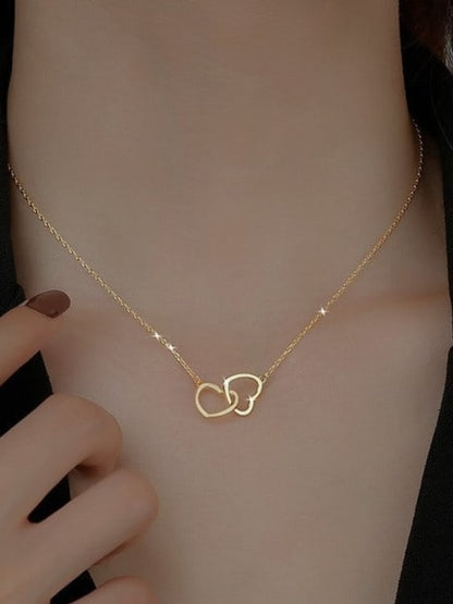 18K Gold Plated Two Hearts Necklace