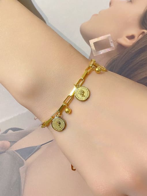 18K Gold Plated Vintage Coin Bracelet