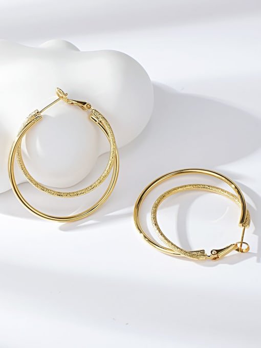 14K Gold Plated Cone Hoop Earring - Twinkle Charm
