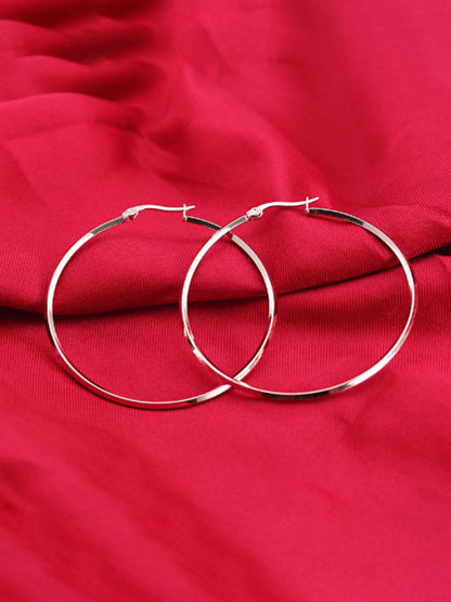 14K Gold Plated Round Hoop Earring - Twinkle Charm