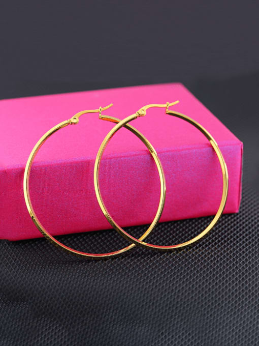 14K Gold Plated Round Hoop Earring - Twinkle Charm