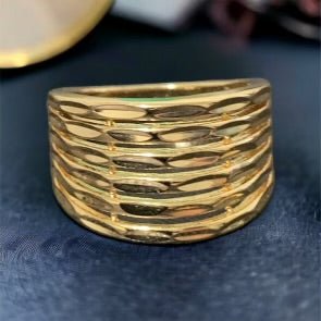 18K Gold Plated Basket Weave Ring - Twinkle Charm