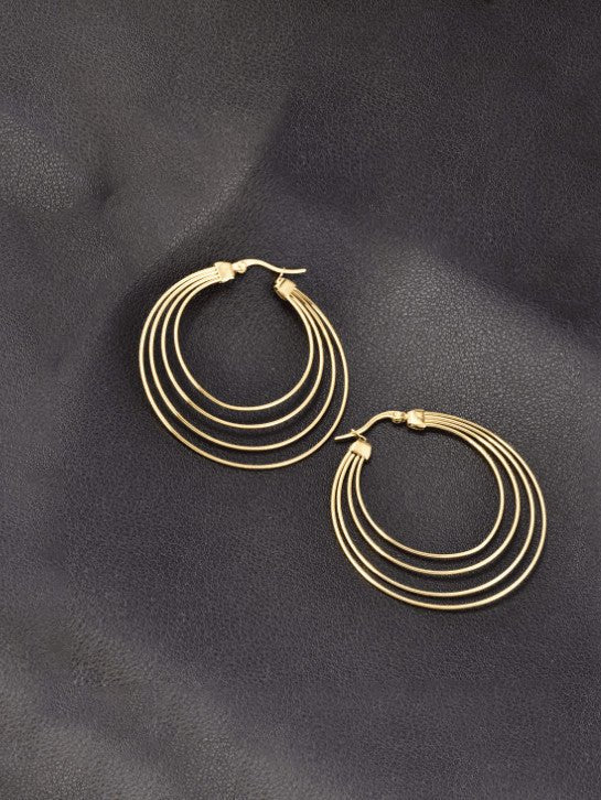 18K Gold Plated Bumi Hoop Earrings - Twinkle Charm