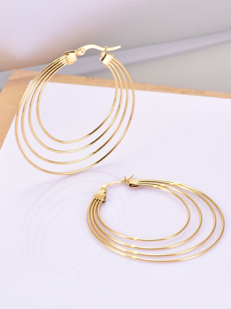 18K Gold Plated Bumi Hoop Earrings - Twinkle Charm