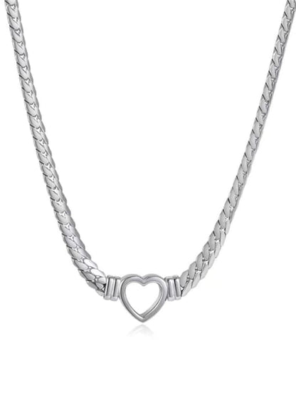 18K Gold Plated Chunky Heart Necklace - Twinkle Charm