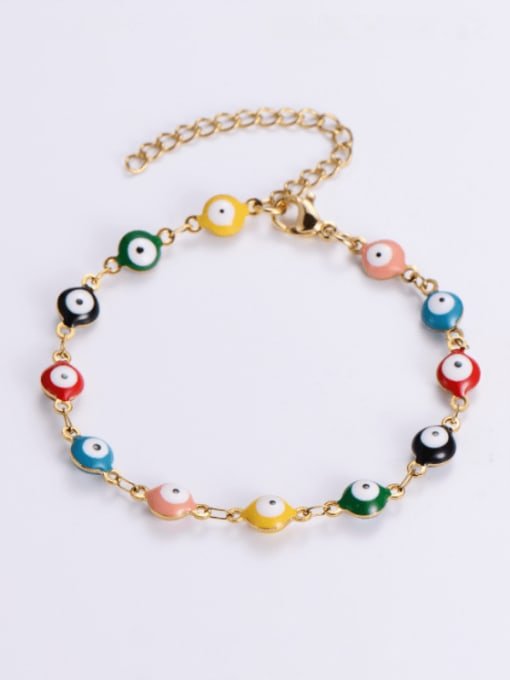 18K Gold Plated Colorful Evil Eye Bracelet - Twinkle Charm