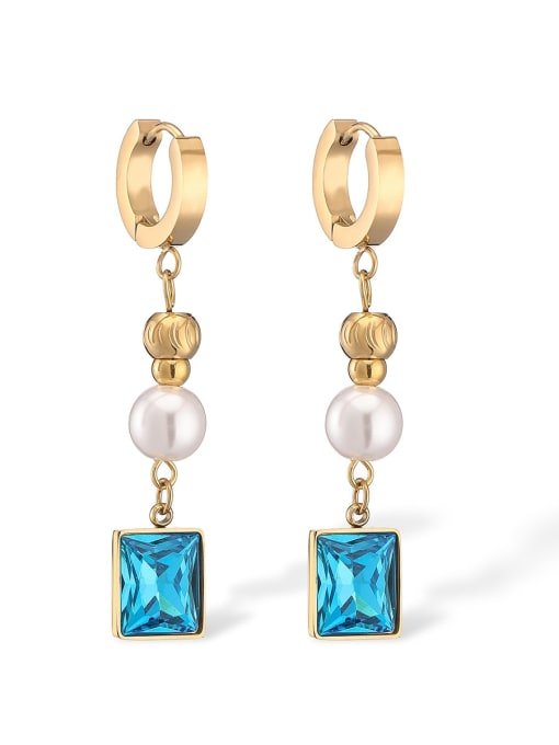 18K Gold Plated Cubic Zirconia & Imitation Pearl Drop Earrings - Twinkle Charm