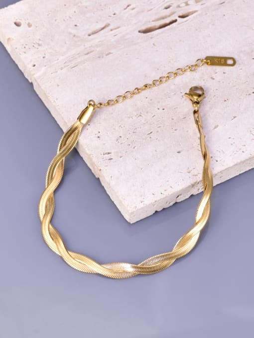 18K Gold Plated Double Weave Snake Chain Bracelet - Twinkle Charm