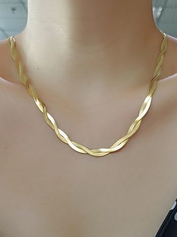 18K Gold Plated Double Weave Snake Chain Necklace - Twinkle Charm