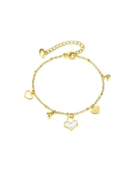 18K Gold Plated Enchanting Seashell Heart Bracelet - Twinkle Charm