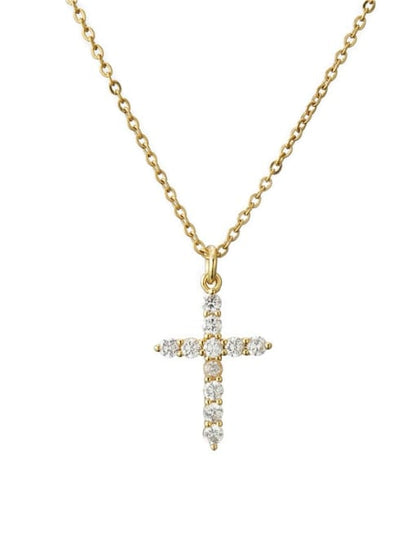 18K Gold Plated Fancy Cross Necklace - Twinkle Charm