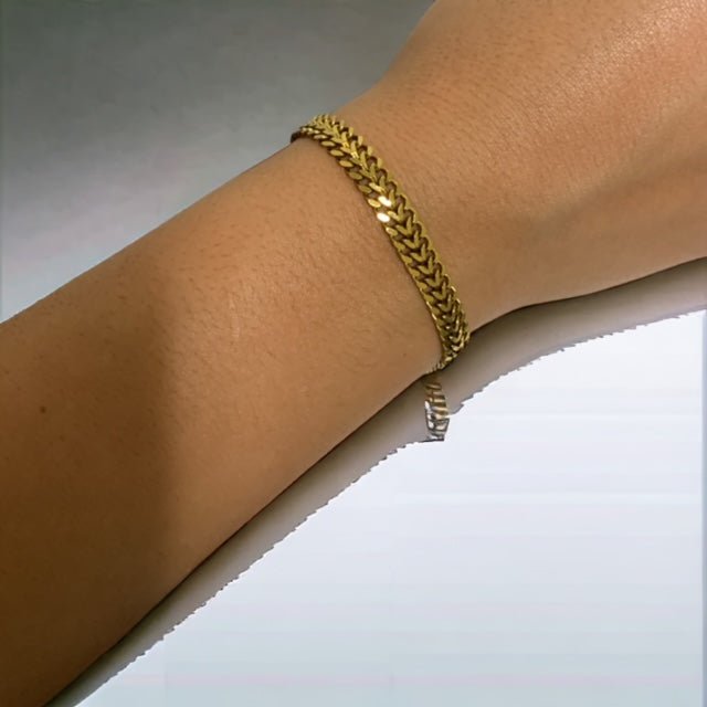 18K Gold Plated Geometric Link Bracelet - Twinkle Charm