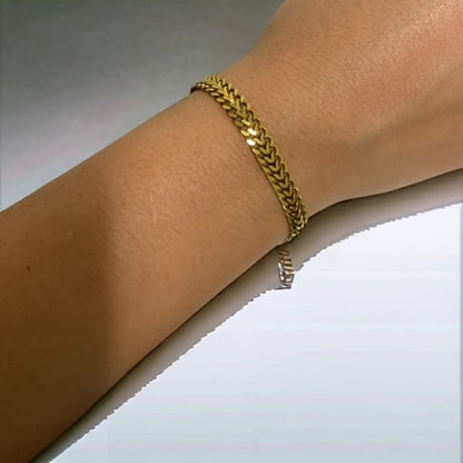 18K Gold Plated Geometric Link Bracelet - Twinkle Charm