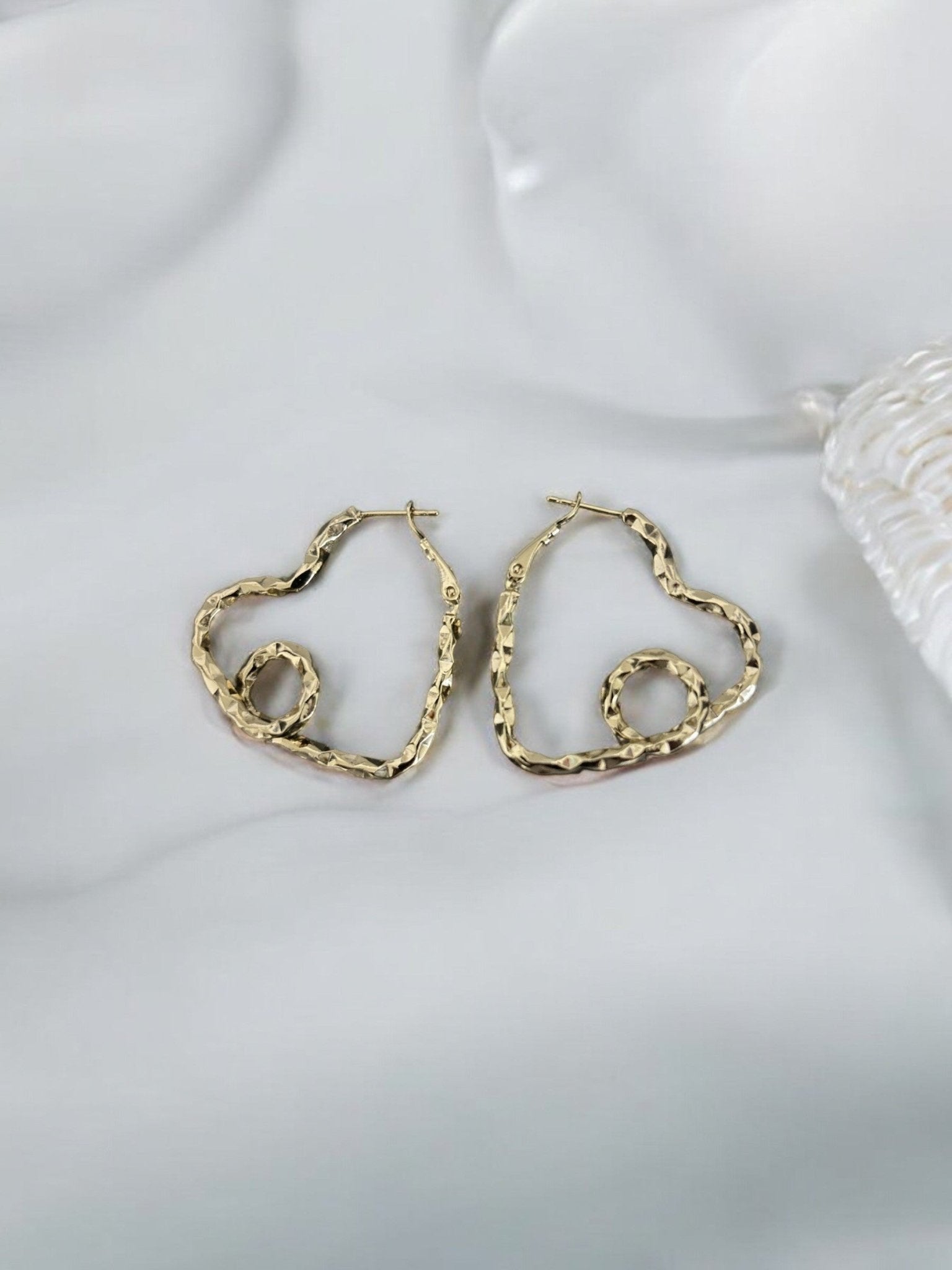 18K Gold Plated Heart - Shaped Hoop Earrings - Twinkle Charm