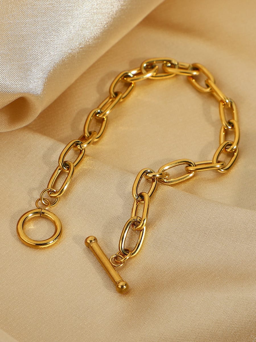 18K Gold Plated Toggle Clasp Bracelet - Twinkle Charm