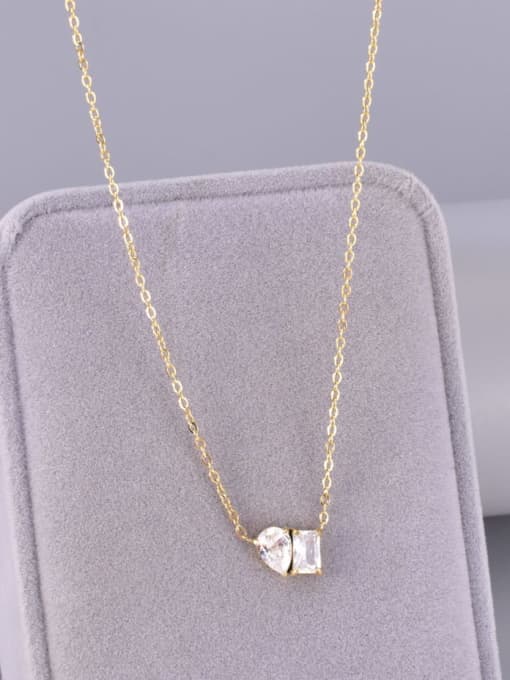 18K Gold Plated Toi et Moi Cubic Zirconia Necklace - Twinkle Charm