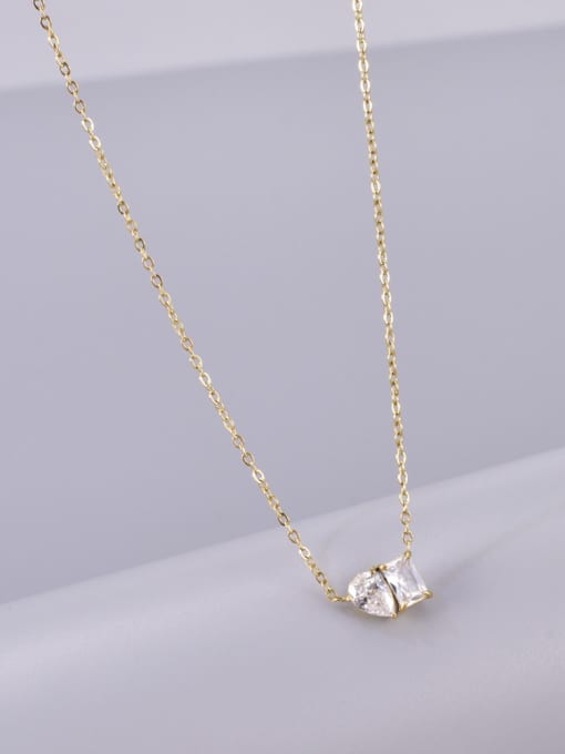 18K Gold Plated Toi et Moi Cubic Zirconia Necklace - Twinkle Charm