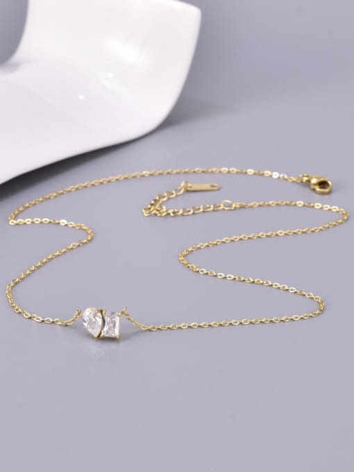 18K Gold Plated Toi et Moi Cubic Zirconia Necklace - Twinkle Charm