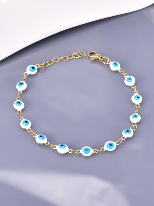 18K Gold Plated White Evil Eye Bracelet - Twinkle Charm