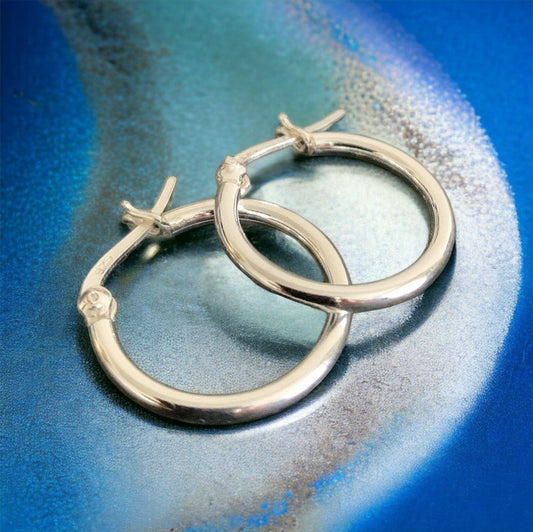 925 Sterling Silver Classic Hoop Earrings - Twinkle Charm