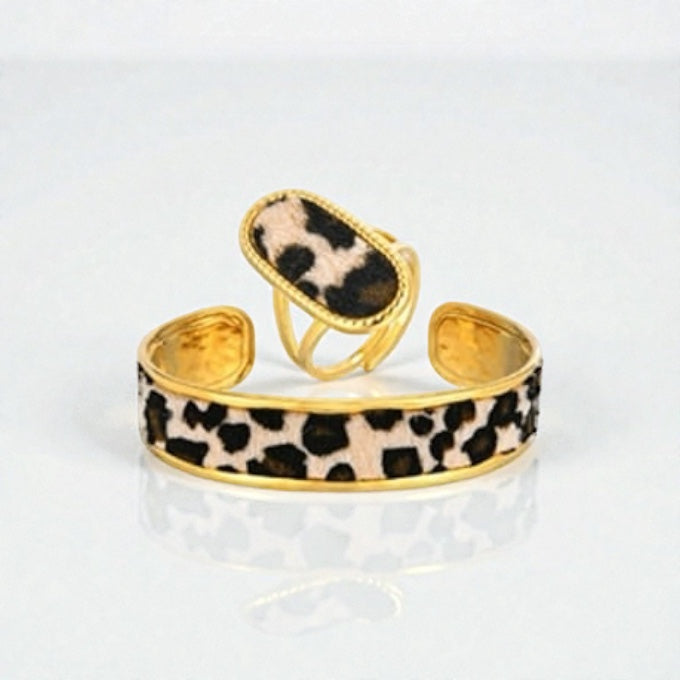 Western Glam Adjustable Ring and Bangle Set
