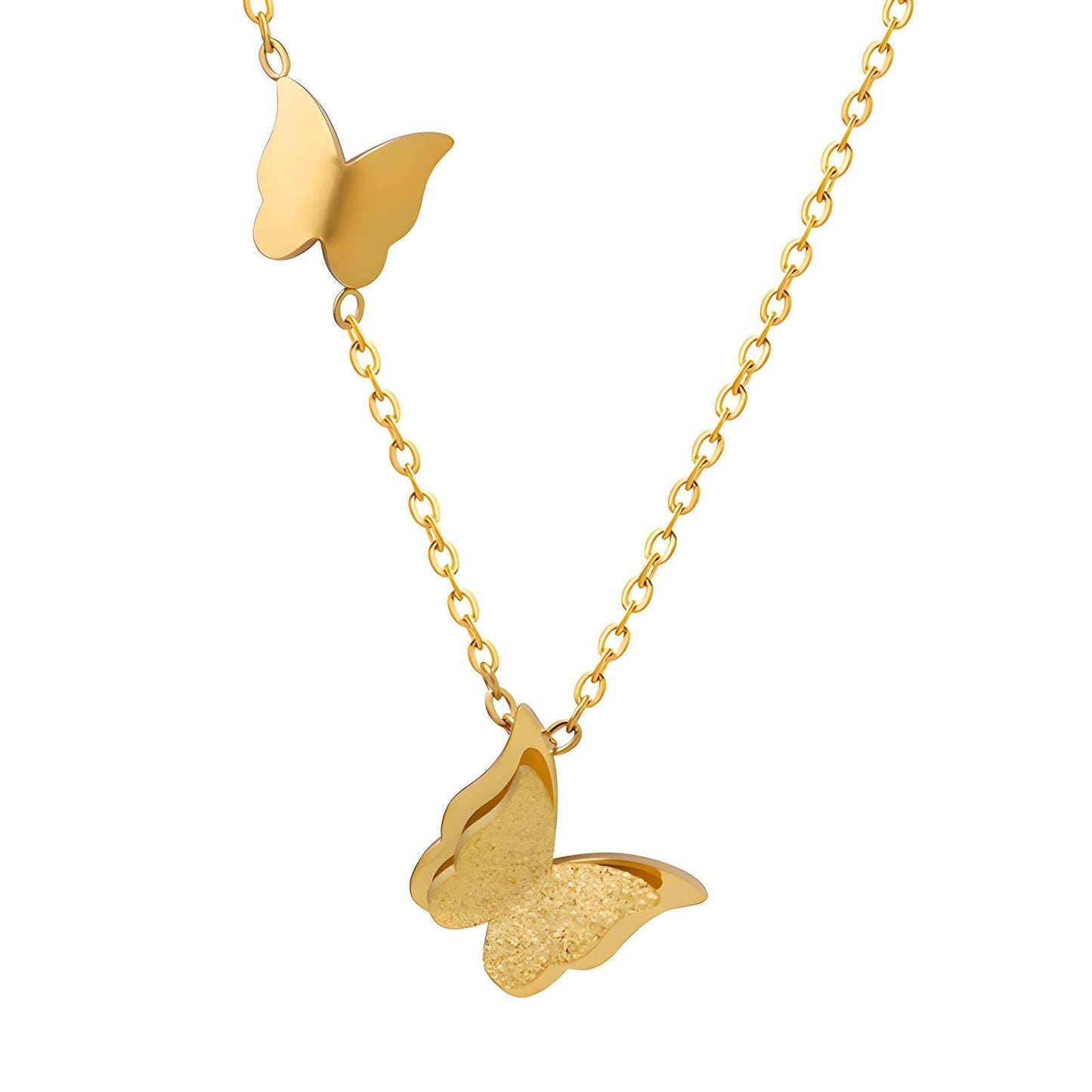 18K Gold Plated Butterfly duo Necklace - Twinkle Charm