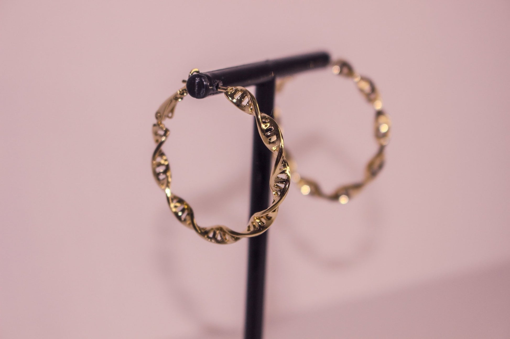 18K Gold Plated DNA Helix Hoop Earrings - Twinkle Charm