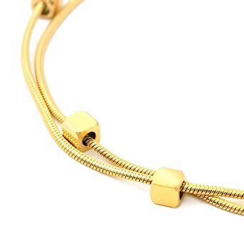 18K Gold Plated Gold Cube Stations Chain Bracelet - Twinkle Charm