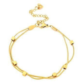 18K Gold Plated Gold Cube Stations Chain Bracelet - Twinkle Charm