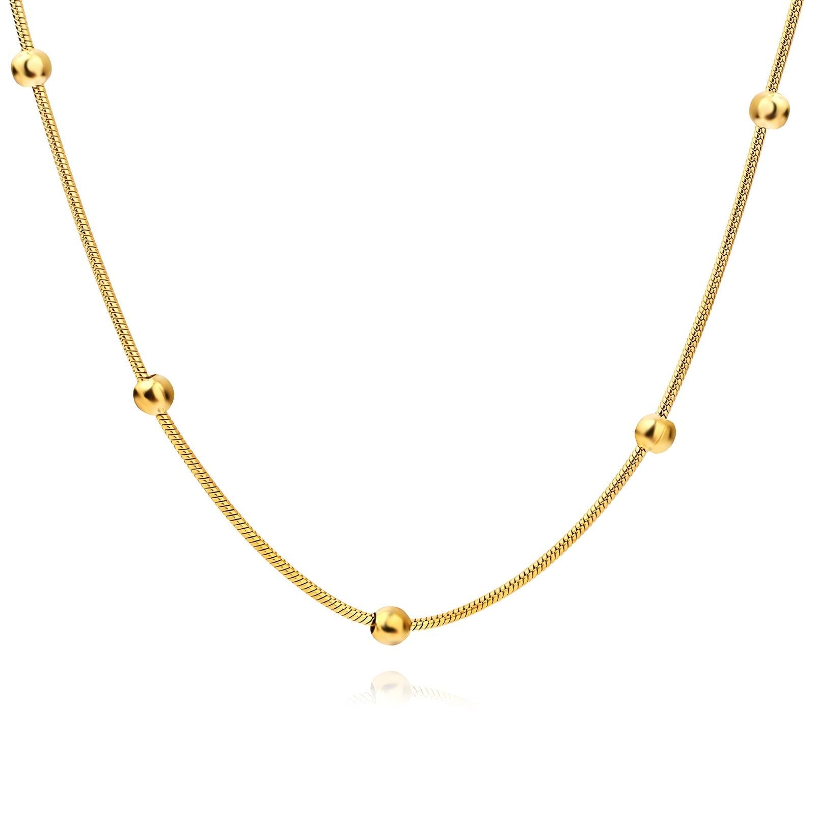 18K Gold Plated Multi Mini Balls Chain Necklace - Twinkle Charm