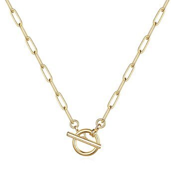 18K Gold Plated Toggle Paperclip Necklace - Twinkle Charm